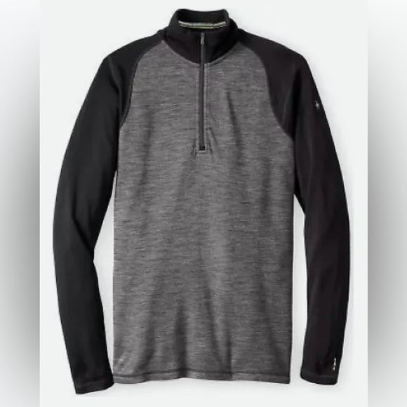 Smartwool- Merino 250 Baselayer 1/4 Zip- Charcoal/Black- Large- Like new! - Picture 1 of 8